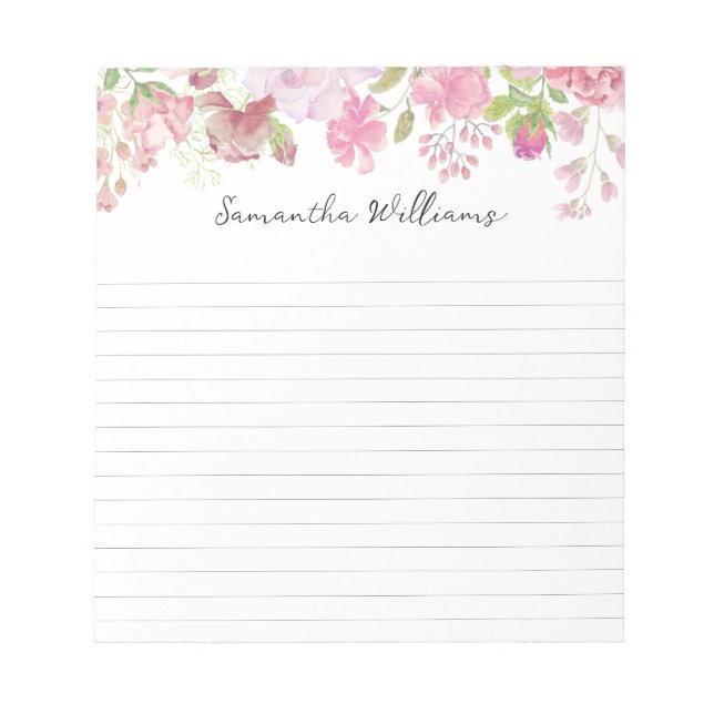 Bloc-notes personnalisé avec bordure rose (Devant)