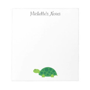 Bloc-notes personnalisé avec design de tortue vert