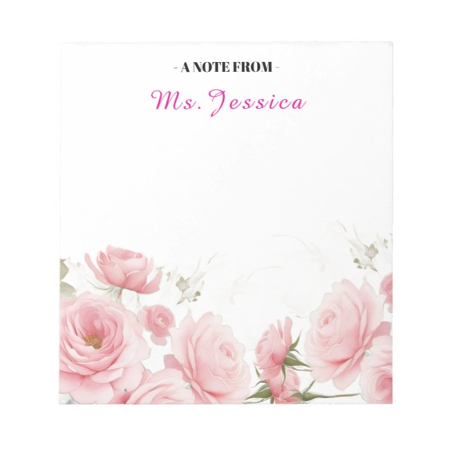 Bloc-notes personnalisé avec fleurs, floral person (Devant)