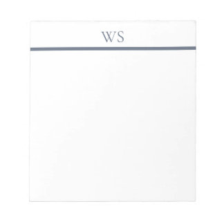 Bloc-notes personnalisé avec monogramme barre bleu