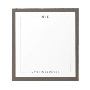 Bloc-notes personnalisé avec monogramme et bordure