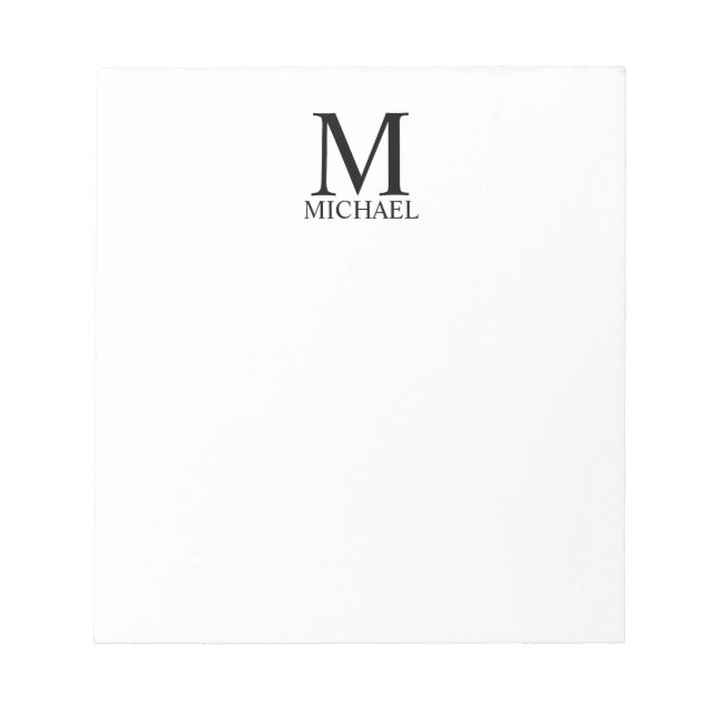 Bloc-notes personnalisé avec monogramme et nom (Devant)