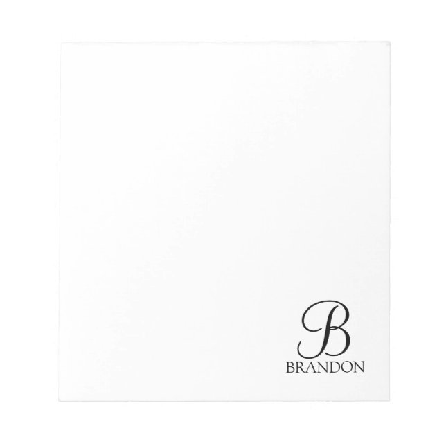 Bloc-notes personnalisé avec monogramme et nom (Devant)