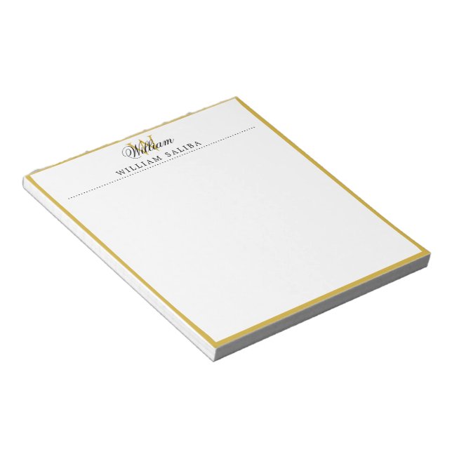 Bloc-notes personnalisé avec monogramme et nom per (Incliné)
