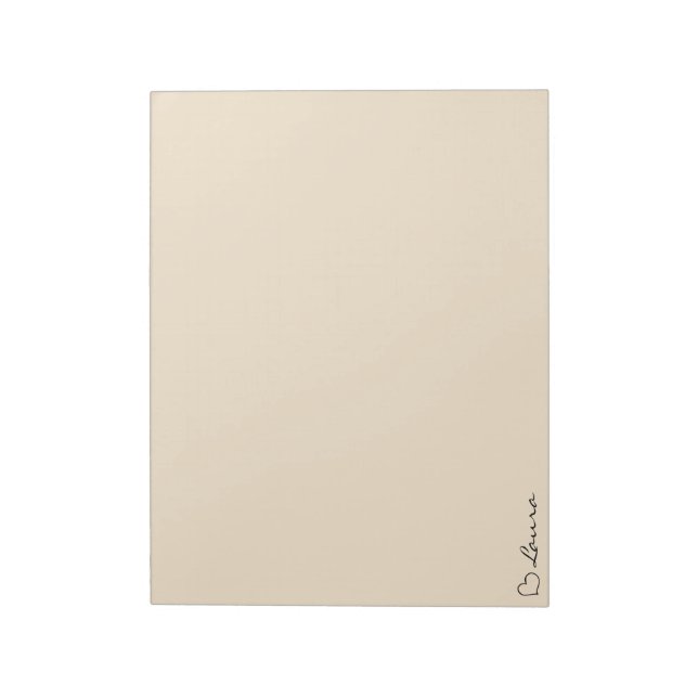 Bloc-notes personnalisé avec nom écriture cœur (Tourné)