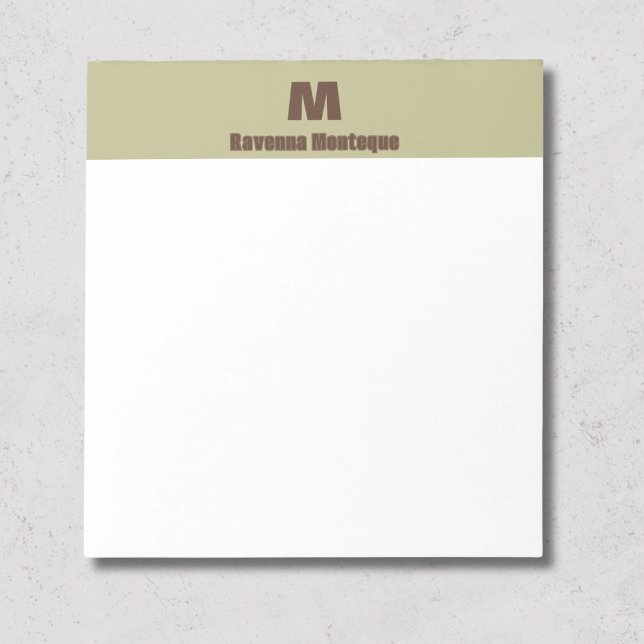 Bloc-notes personnalisé avec nom et monogramme en  (Créateur téléchargé)