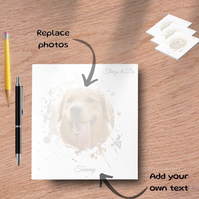 Bloc-notes personnalisé avec photo de compagnie et (Personalized Photo & Name Notepad | Custom Stationery Gift)