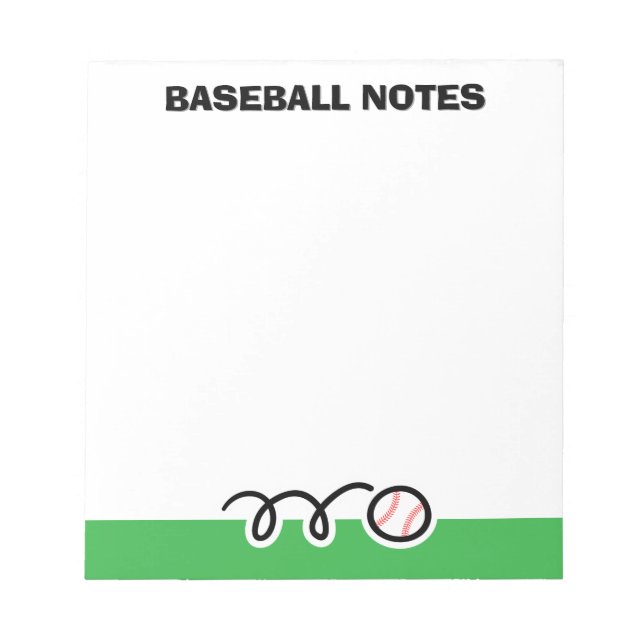 Bloc-notes personnalisé avec un design de baseball (Devant)