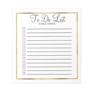 Bloc-notes personnalisé blanc et or à faire