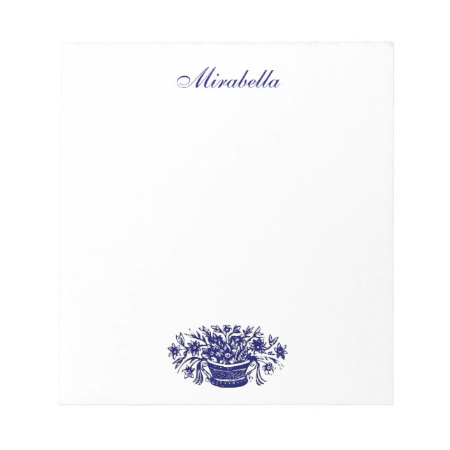 Bloc-notes personnalisé bleu et blanc (Devant)