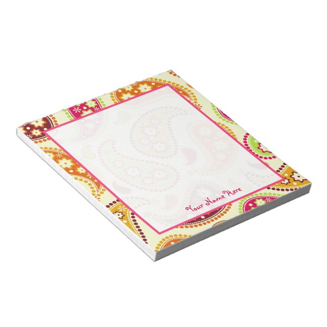 Bloc-notes personnalisé Boho Paisley (Incliné)