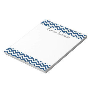 Bloc-notes personnalisé Chevron - bleu marine