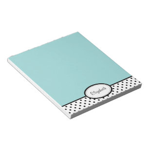 Bloc-notes personnalisé Chic Polka Dot Blue