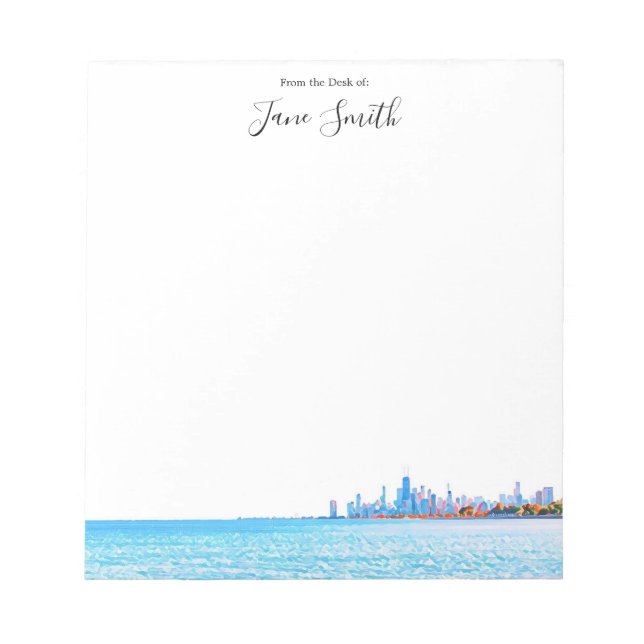 Bloc-notes personnalisé Chicago Skyline (Devant)