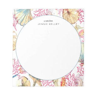 Bloc-notes personnalisé, coquillages à la plage