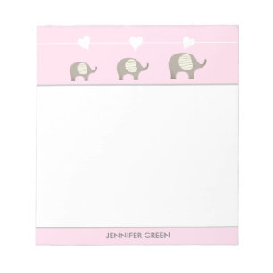 Bloc-notes personnalisé couleur coeur gris rose