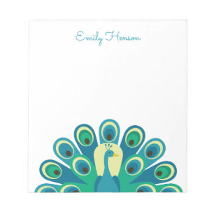 Bloc-notes personnalisé Cute Peacock