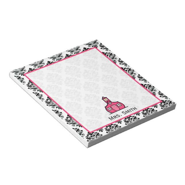 Bloc-notes personnalisé Damask pour enseignants (Incliné)