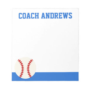 Bloc-notes personnalisé de baseball Toutes les cou