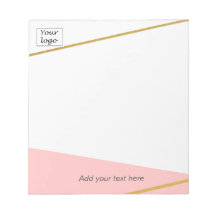 Bloc-Notes Personnalisé De Belle Ligne Rose Et Or 