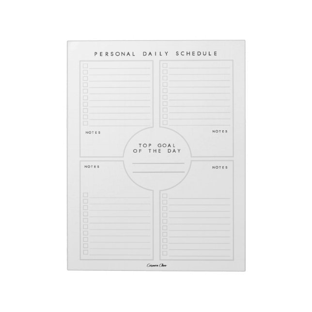 Bloc-notes personnalisé de calendrier personnel qu (Tourné)