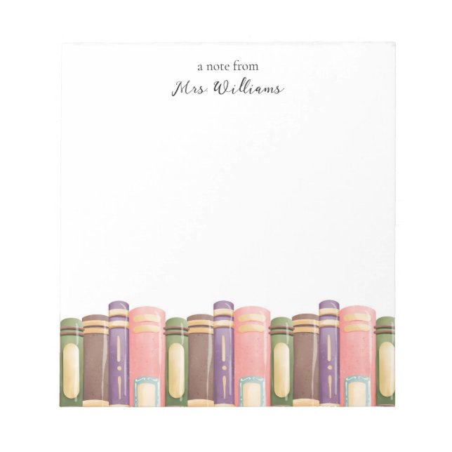 Bloc-notes personnalisé de l'enseignant (Devant)