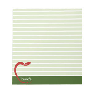 Bloc-notes personnalisé de l'enseignant de pomme r