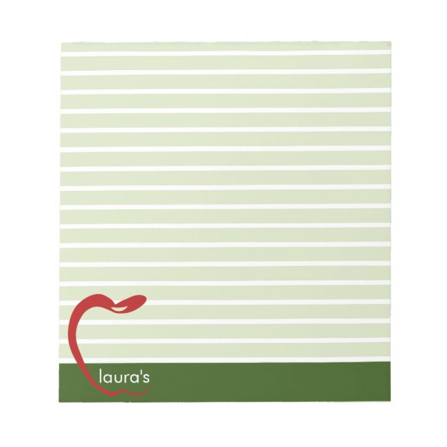 Bloc-notes personnalisé de l'enseignant de pomme r (Devant)
