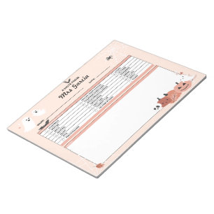 Bloc-notes personnalisé de l'enseignant, note de l