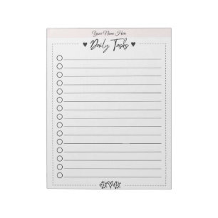 Bloc-notes personnalisé de liste de choses à faire