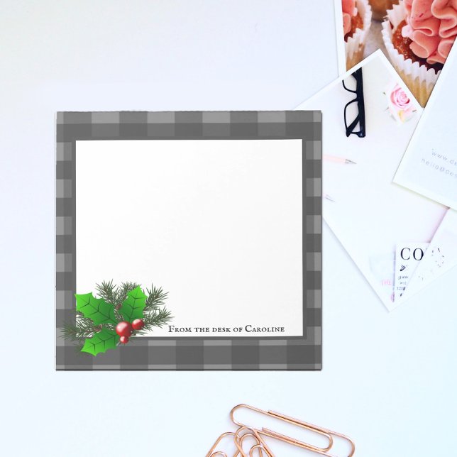 Bloc-notes personnalisé de Noël Holly Buffalo (Créateur téléchargé)