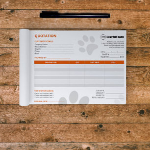 Bloc-notes personnalisé de soumission pour animaux