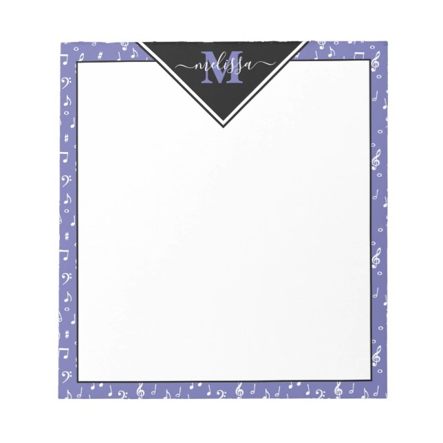 Bloc-notes personnalisé de symboles de musique (Devant)