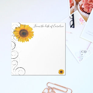 Bloc-notes personnalisé de tournesol