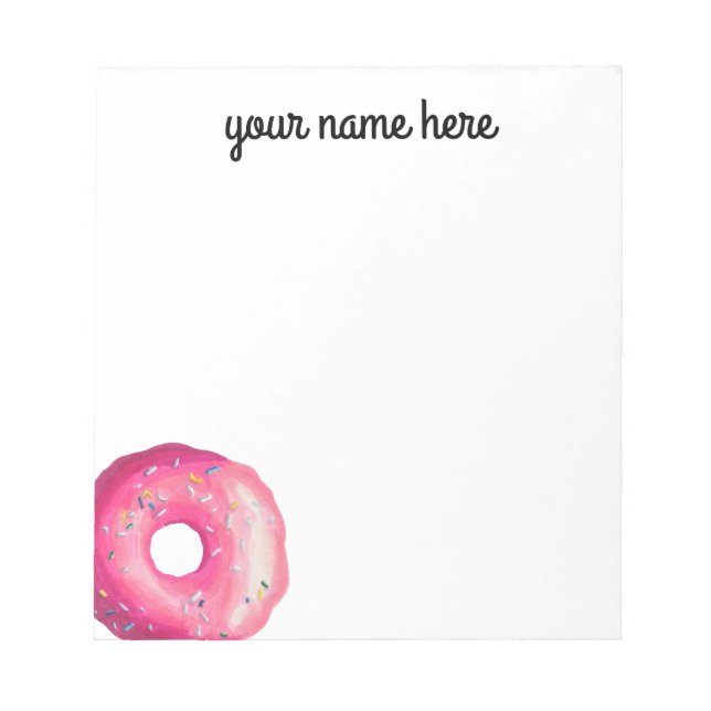 Bloc-notes personnalisé donut rose (Devant)