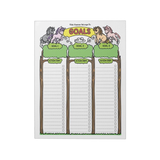 Bloc-notes personnalisé du planificateur de but Un (Tourné)