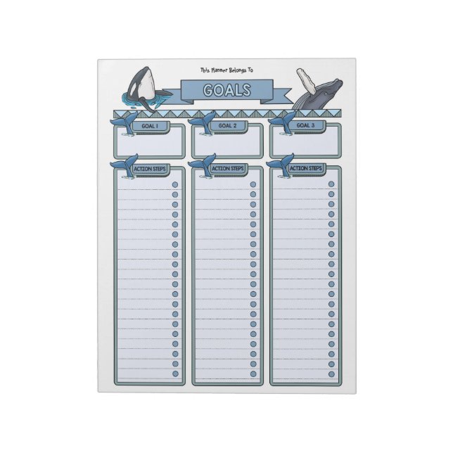 Bloc-notes personnalisé du planificateur d'objecti (Tourné)