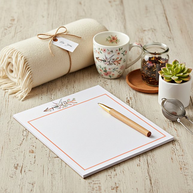 Bloc-notes personnalisé en forme de flèche florale (Créateur téléchargé)