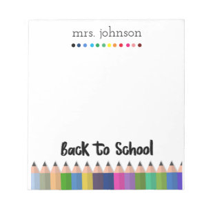 Bloc-notes personnalisé enseignant Rainbow Pencil
