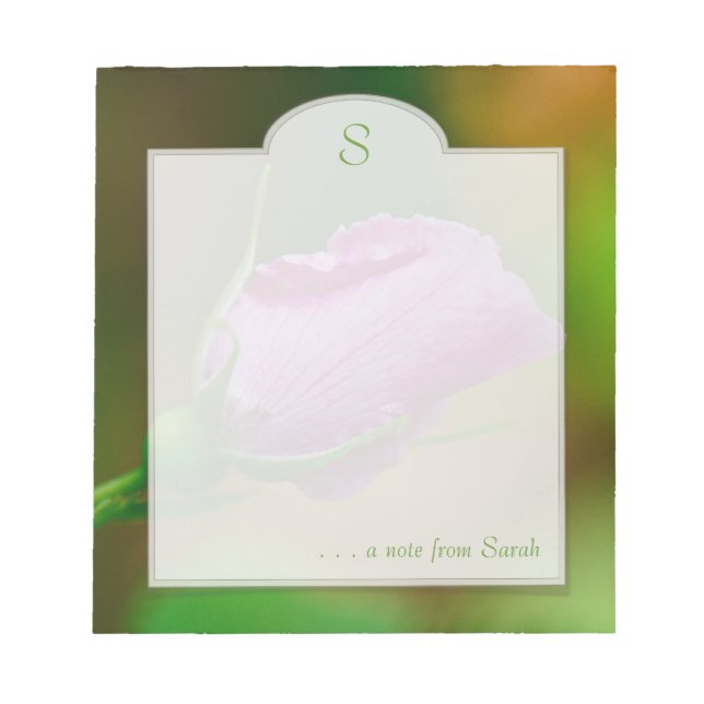 Bloc-notes personnalisé Fleur sauvage rose Rosebud (Devant)
