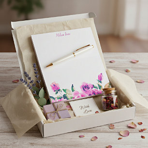 bloc-notes personnalisé floral rose personnalisé