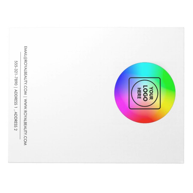 Bloc-notes personnalisé format Lettre 8,5x11 avec  (Devant)