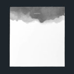 Bloc-notes personnalisé gris aquarelle<br><div class="desc">Bloc-notes personnalisé Gris Aquarelle. Bloc-notes moderne et élégant,  avec une aquarelle grise. Personnalisez en ajoutant vos propres détails.</div>