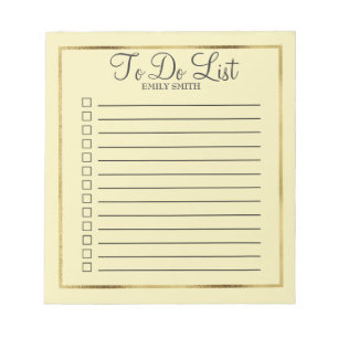 Bloc-notes personnalisé jaune clair et or à faire