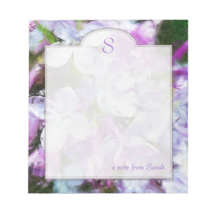 Bloc-notes personnalisé Lilac Floral Art