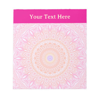 Bloc-notes personnalisé Mandala Floral Or Rose