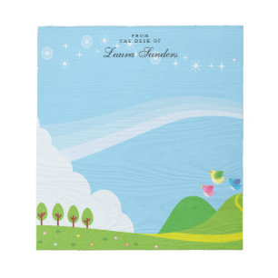 Bloc-notes personnalisé mignon rose jaune