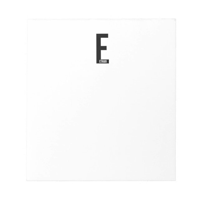 Bloc-notes personnalisé moderne avec monogramme et (Devant)