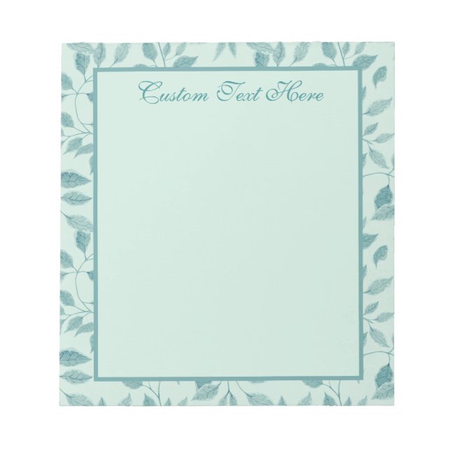 Bloc-notes personnalisé Motif Turquoise vintage (Devant)