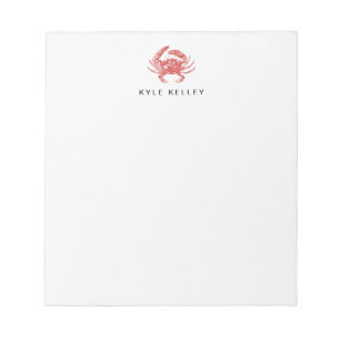 Bloc-notes personnalisé nautique, Crabe rouge